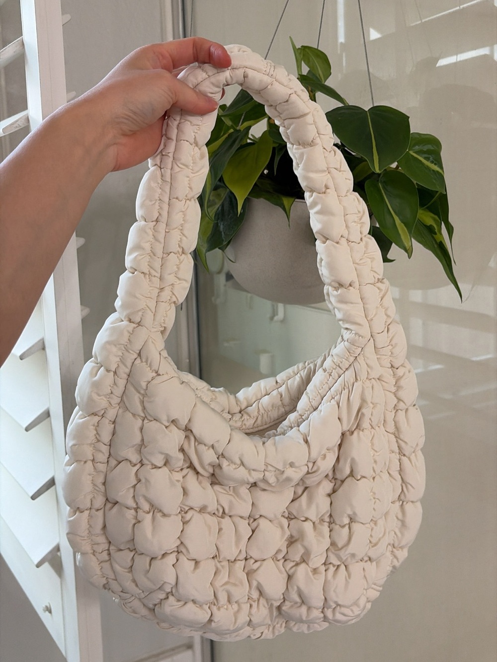 COS Quilted Bag Off White | Puffer Shoulder Bag